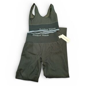 Outdoor Voices Green Leggings Set